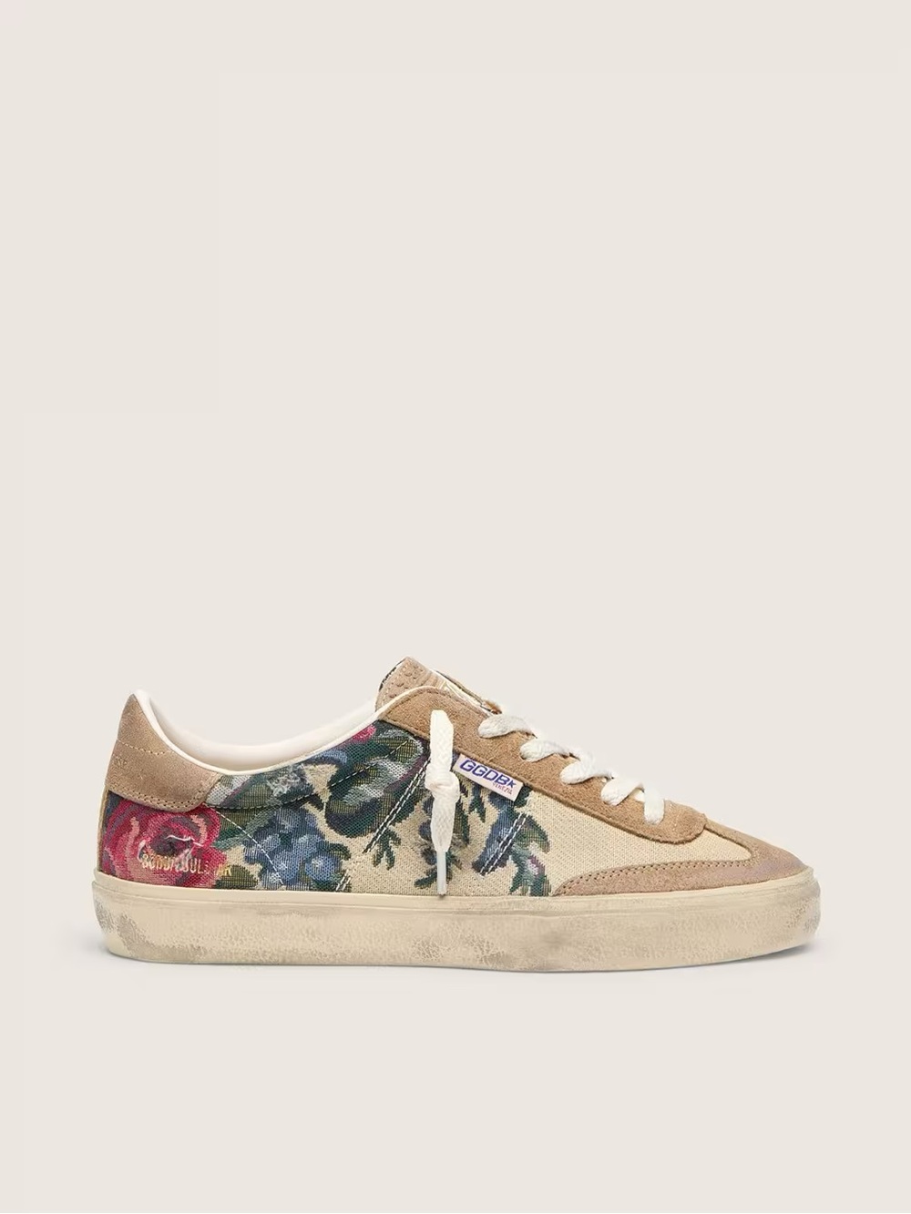 Golden Goose Soul Star Sneaker Tobacco Beige/Floral/Multicolor sz 40 New in Box